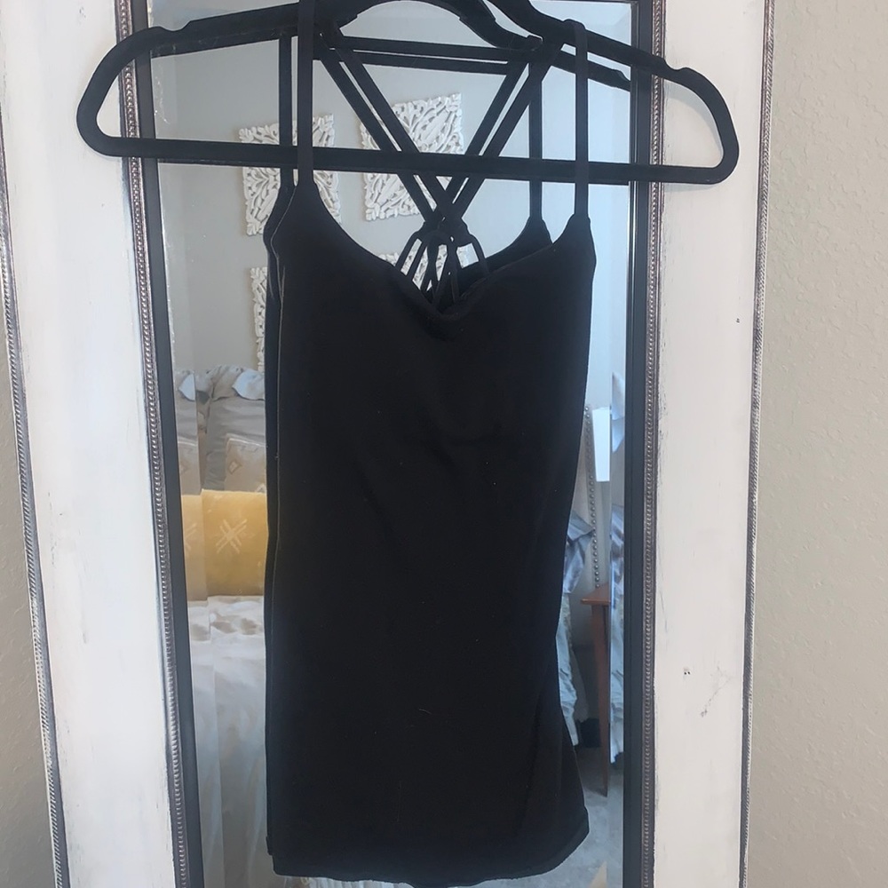 Black criss-cross back Lululemon tank